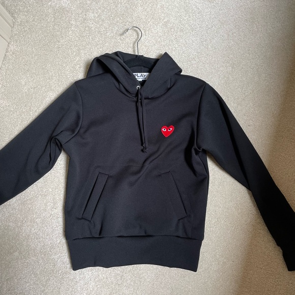 Black Comme des Garcon PLAY Hooded Sweatshirt